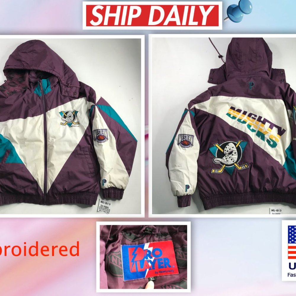 Vintage Anaheim Mighty Ducks 90s Pro Player Puffer Jacket XLarge XL Men Hockey🔥